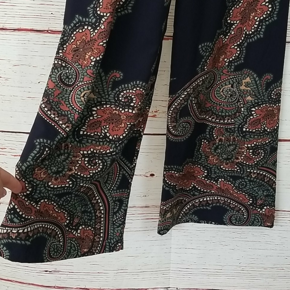 JOY HAN // high waist silky paisley wide leg pants - Picture 16 of 16